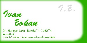 ivan bokan business card